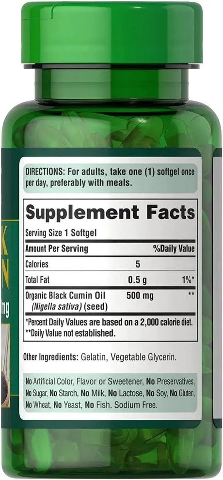 PURITAN'S PRIDE - Puritan's Pride Black Cumin Seed Oil 500Mg. 60 Capsulas Blandas - The Red Vitamin MX - Suplementos Alimenticios - {{ shop.shopifyCountryName }}