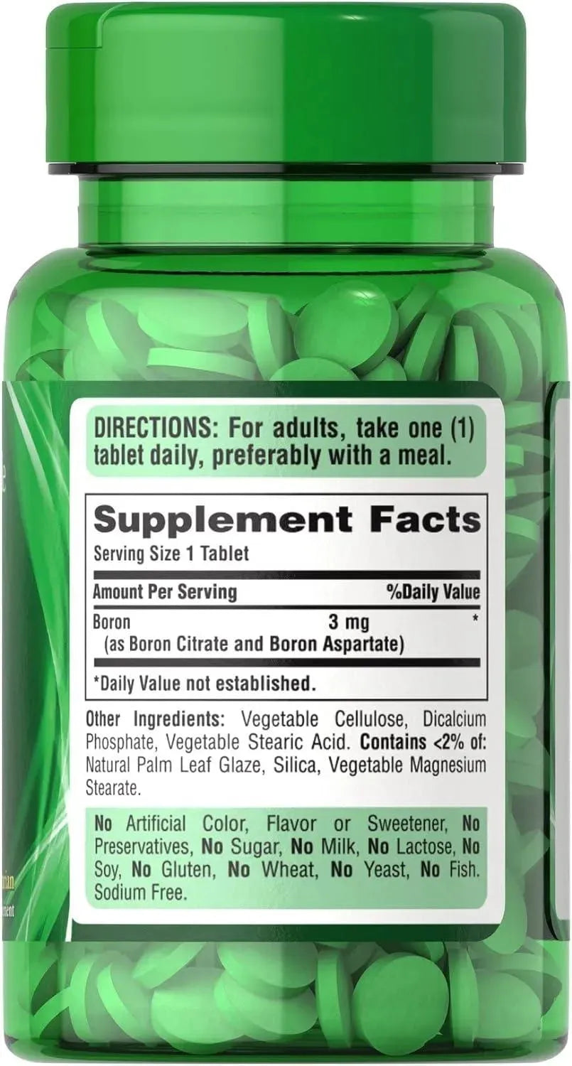 PURITAN'S PRIDE - Puritan's Pride Boron 3 Mg. 100 Tabletas - The Red Vitamin MX - Suplementos Alimenticios - {{ shop.shopifyCountryName }}