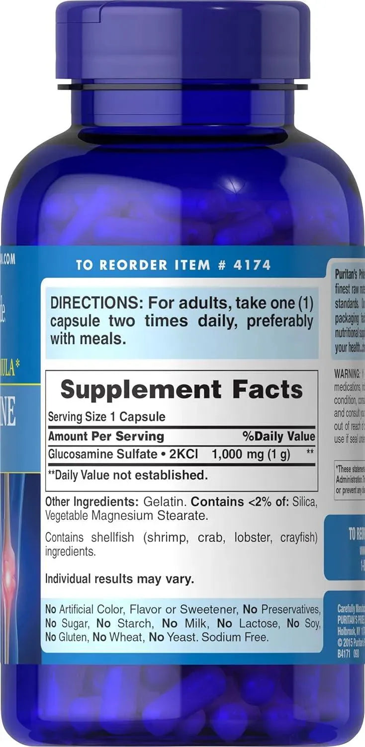 PURITAN'S PRIDE - Puritan's Pride Glucosamine HCI 680Mg. 240 Capsulas - The Red Vitamin MX - Suplementos Alimenticios - {{ shop.shopifyCountryName }}