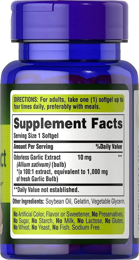 PURITAN'S PRIDE - Puritan's Pride Odorless Garlic 1000Mg. 100 Capsulas Blandas - The Red Vitamin MX - Suplementos Alimenticios - {{ shop.shopifyCountryName }}