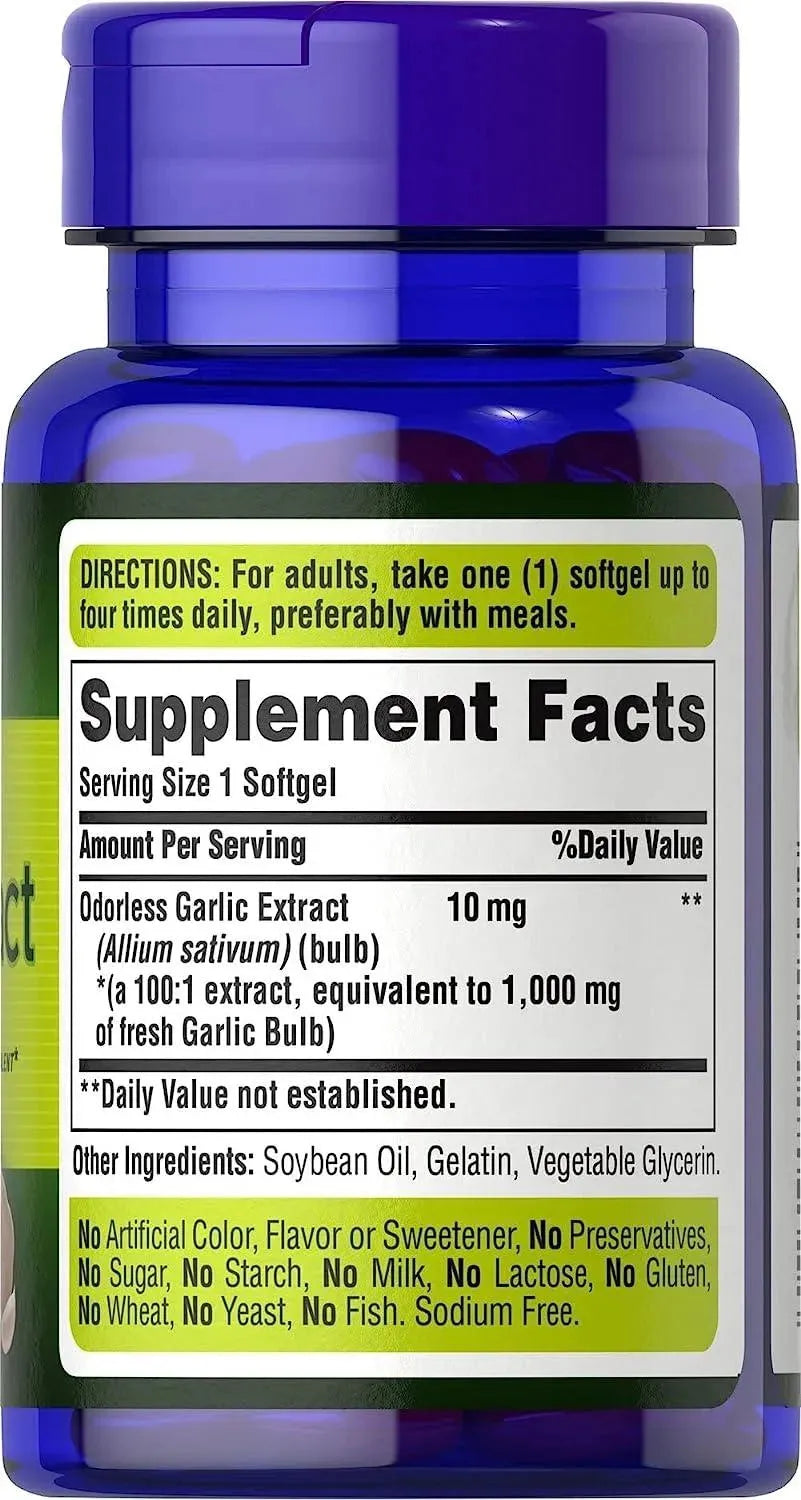 PURITAN'S PRIDE - Puritan's Pride Odorless Garlic 1000Mg. 100 Capsulas Blandas - The Red Vitamin MX - Suplementos Alimenticios - {{ shop.shopifyCountryName }}