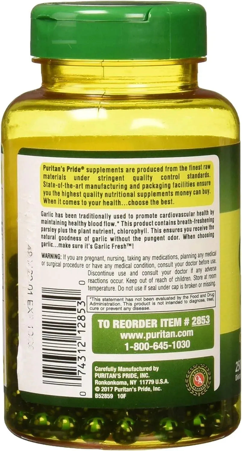 PURITAN'S PRIDE - Puritan's Pride Odorless Garlic & Parsley 250 Capsulas Blandas - The Red Vitamin MX - Suplementos Alimenticios - {{ shop.shopifyCountryName }}