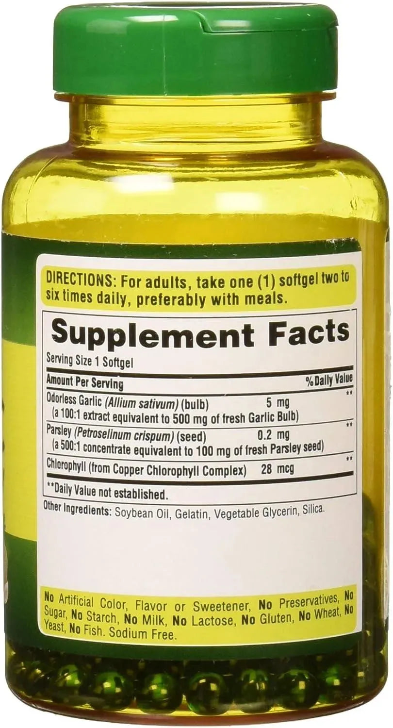 PURITAN'S PRIDE - Puritan's Pride Odorless Garlic & Parsley 250 Capsulas Blandas - The Red Vitamin MX - Suplementos Alimenticios - {{ shop.shopifyCountryName }}