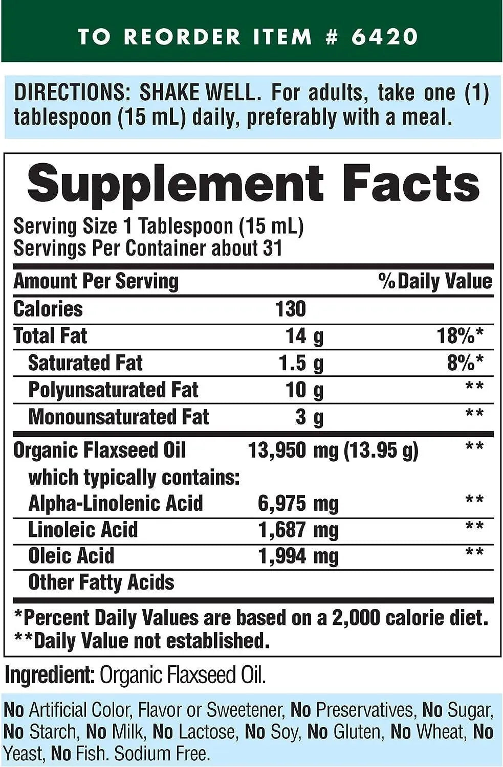 PURITAN'S PRIDE - Puritan's Pride Organic Flaxseed Oil 473Ml. - The Red Vitamin MX - Suplementos Alimenticios - {{ shop.shopifyCountryName }}