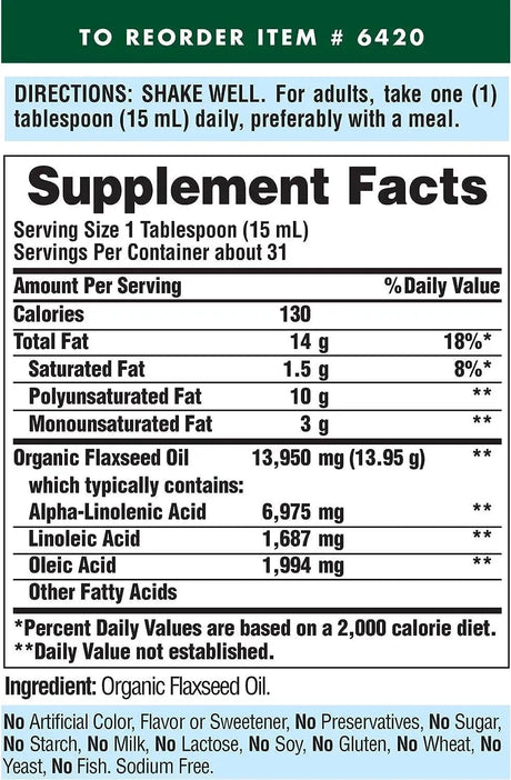 PURITAN'S PRIDE - Puritan's Pride Organic Flaxseed Oil 473Ml. - The Red Vitamin MX - Suplementos Alimenticios - {{ shop.shopifyCountryName }}