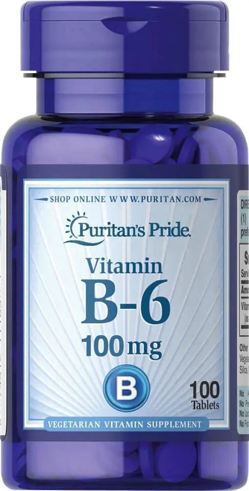 PURITAN'S PRIDE - Puritan's Pride Vitamin B-6 100Mg. 100 Tabletas - The Red Vitamin MX - Suplementos Alimenticios - {{ shop.shopifyCountryName }}