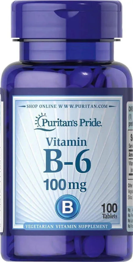 PURITAN'S PRIDE - Puritan's Pride Vitamin B-6 100Mg. 100 Tabletas - The Red Vitamin MX - Suplementos Alimenticios - {{ shop.shopifyCountryName }}