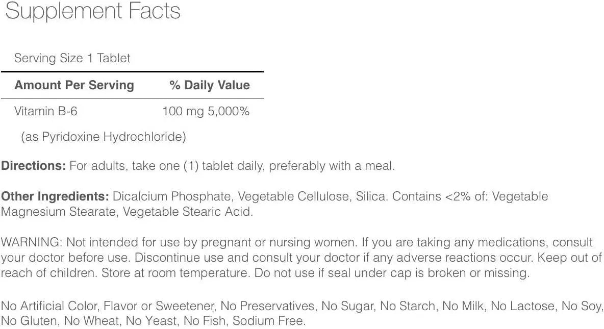 PURITAN'S PRIDE - Puritan's Pride Vitamin B-6 100Mg. 100 Tabletas - The Red Vitamin MX - Suplementos Alimenticios - {{ shop.shopifyCountryName }}