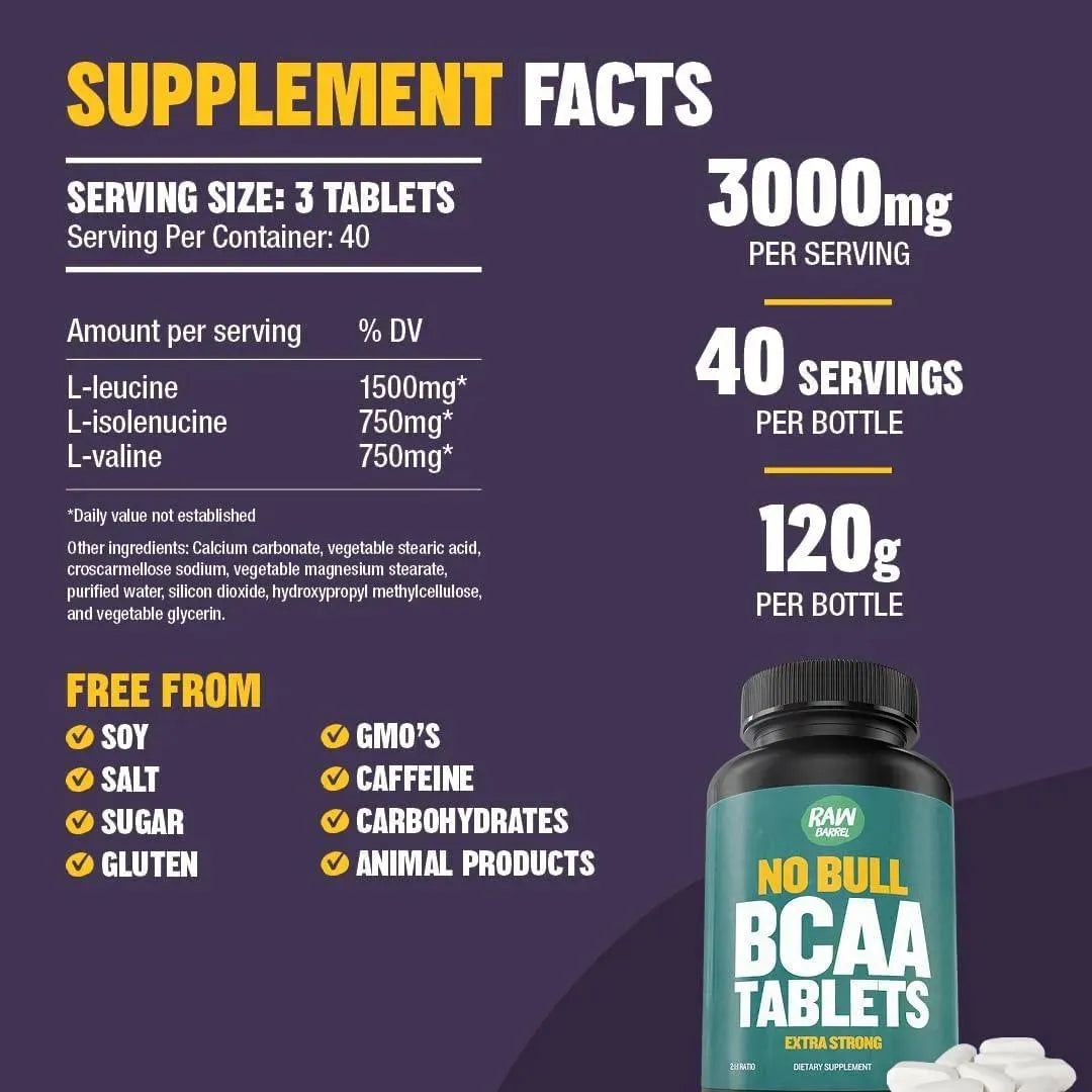 RAW BARREL - Raw Barrel BCAA 1000Mg. 120 Tabletas - The Red Vitamin MX - Suplementos Alimenticios - {{ shop.shopifyCountryName }}