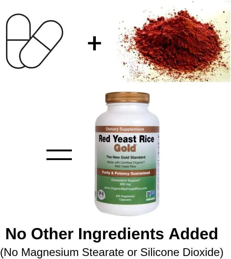 RED YEAST RICE GOLD - Red Yeast Rice Gold 600Mg. of Organic Red Yeast Rice 240 Capsulas - The Red Vitamin MX - Suplementos Alimenticios - {{ shop.shopifyCountryName }}