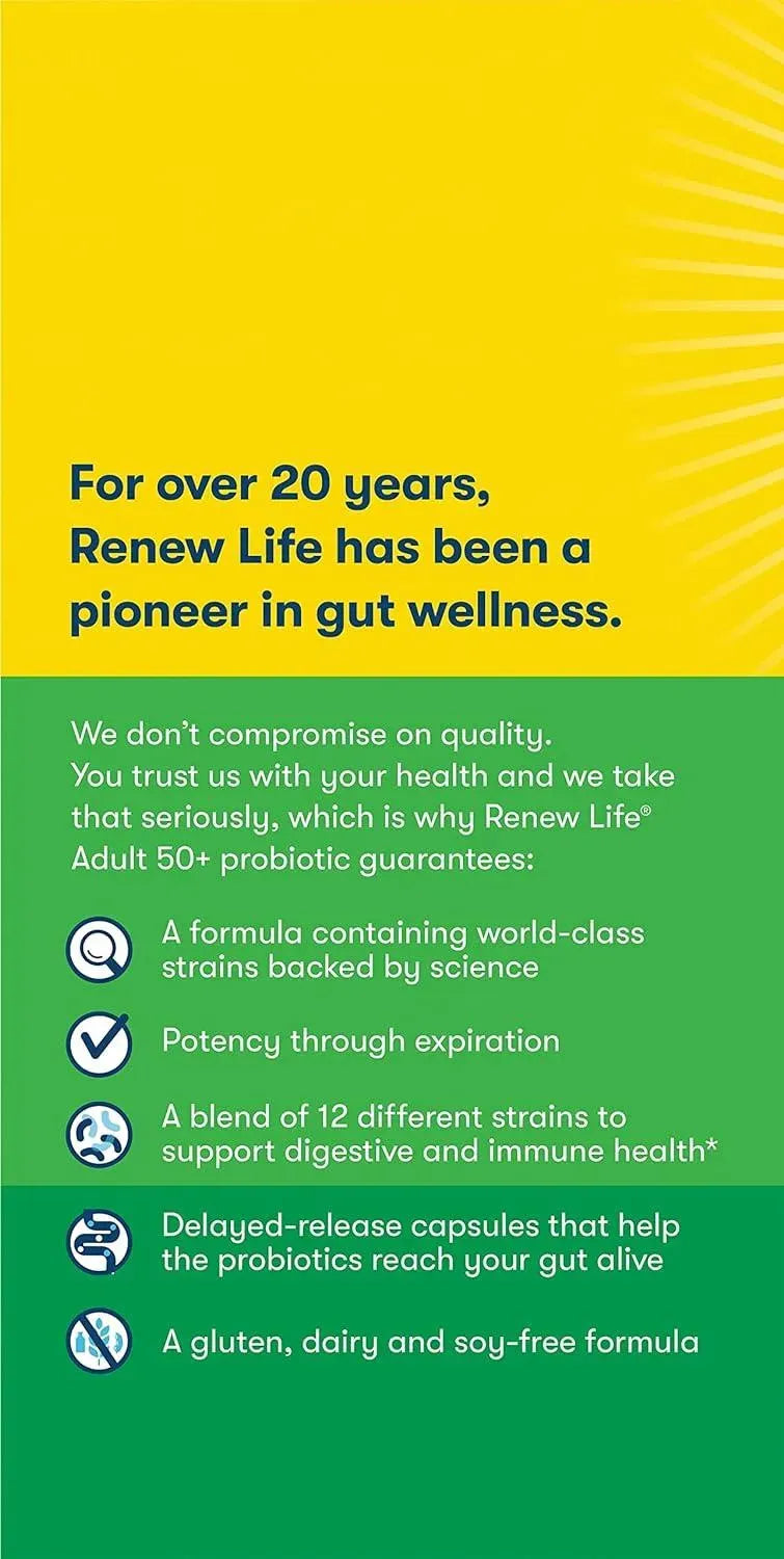 RENEWLIFE - Renew Life Probiotic Adult 50 Plus 90 Capsulas - The Red Vitamin MX - Suplementos Alimenticios - {{ shop.shopifyCountryName }}