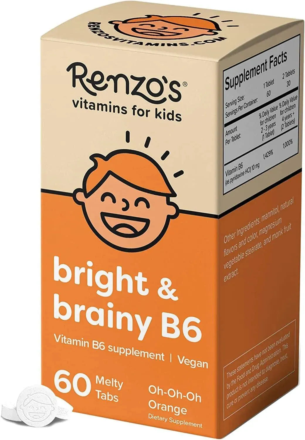 RENZO'S - Renzo’s Bright & Brainy Vitamin B6 60 Tabletas Disolubles - The Red Vitamin MX - Suplementos Alimenticios - {{ shop.shopifyCountryName }}