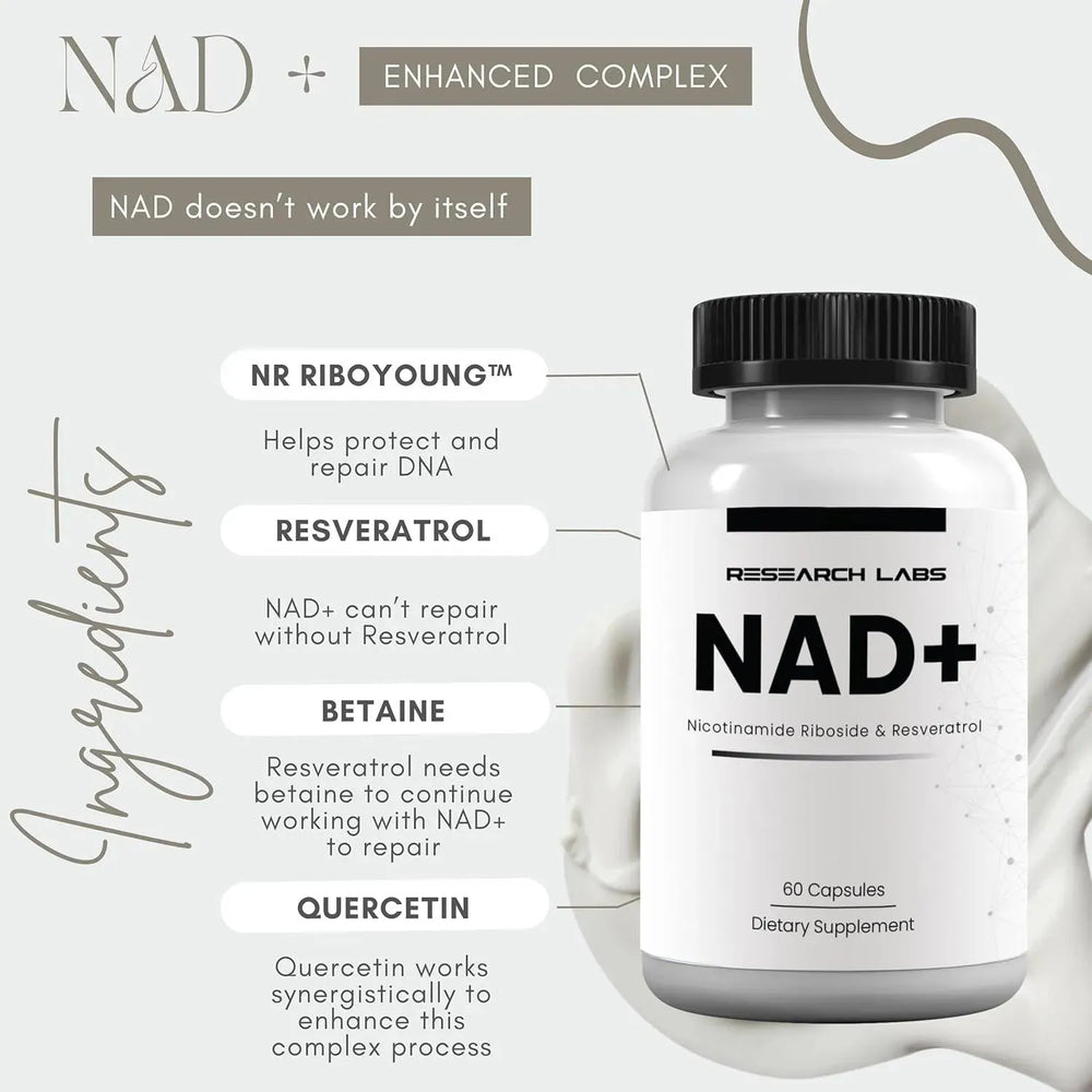RESEARCH LABS - Research Labs NAD+ 60 Capsulas - The Red Vitamin MX - Suplementos Alimenticios - {{ shop.shopifyCountryName }}