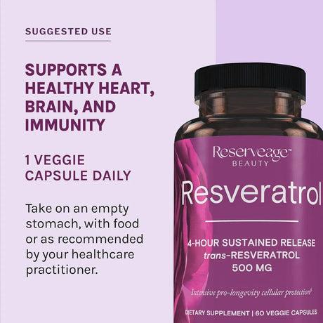 RESERVEAGE NUTRITION - Reserveage Beauty Resveratrol 500Mg. 60 Capsulas - The Red Vitamin MX - Suplementos Alimenticios - {{ shop.shopifyCountryName }}