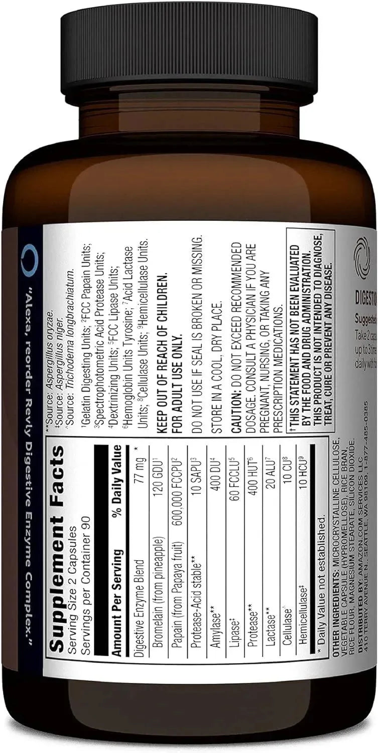 REVLY - Revly Digestive Enzyme Complex 180 Capsulas - The Red Vitamin MX - Suplementos Alimenticios - {{ shop.shopifyCountryName }}