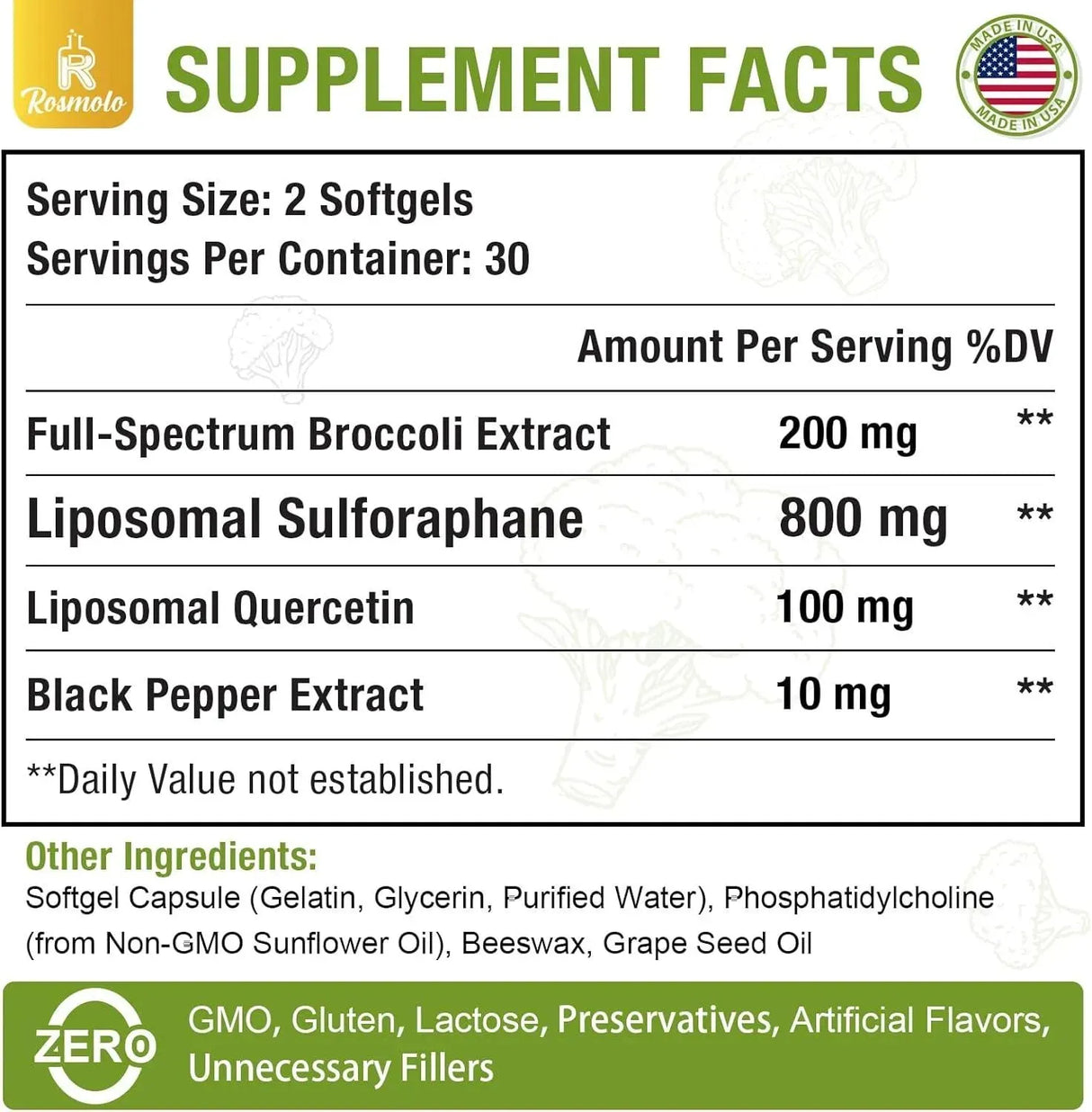 ROSMOLO - Rosmolo Liposomal Sulforaphane 800Mg. 60 Capsulas Blandas - The Red Vitamin MX - Suplementos Alimenticios - {{ shop.shopifyCountryName }}