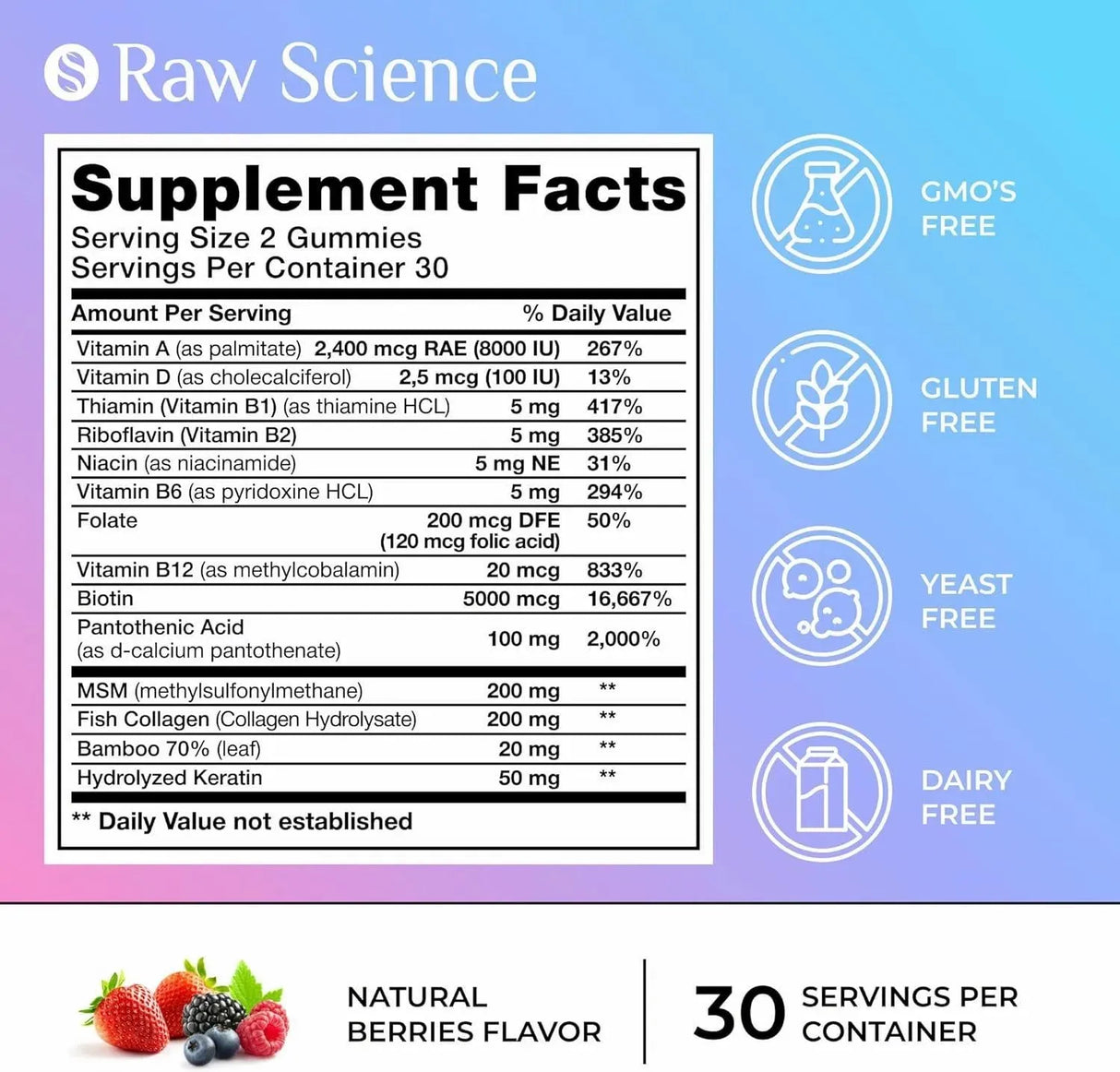S RAW SCIENCE - S RAW SCIENCE Hair Vitamins for Women & Men 60 Gomitas - The Red Vitamin MX - Suplementos Alimenticios - {{ shop.shopifyCountryName }}