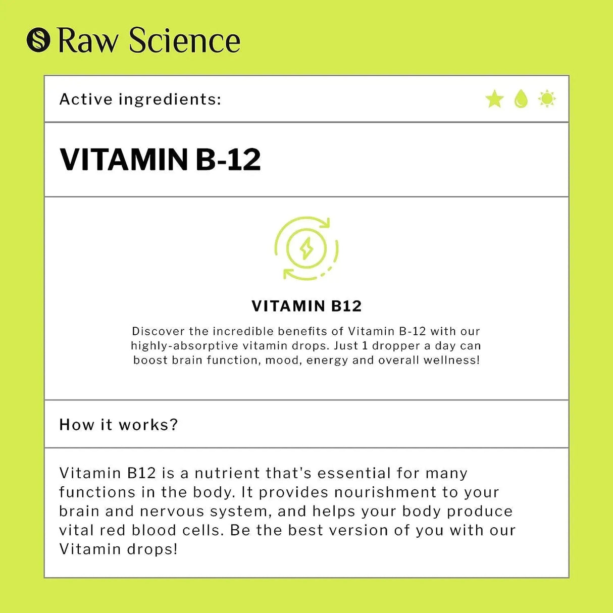 S RAW SCIENCE - S RAW SCIENCE Vitamin B12 Liquid Drops 5000mcg 2 Fl.Oz. - The Red Vitamin MX - Suplementos Alimenticios - {{ shop.shopifyCountryName }}