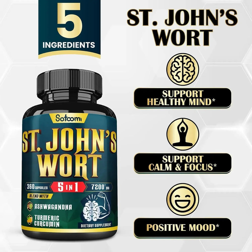 SATOOMI - Satoomi 5in1 Extract St. John's Wort 7200Mg. 360 Capsulas - The Red Vitamin MX - Suplementos Alimenticios - {{ shop.shopifyCountryName }}