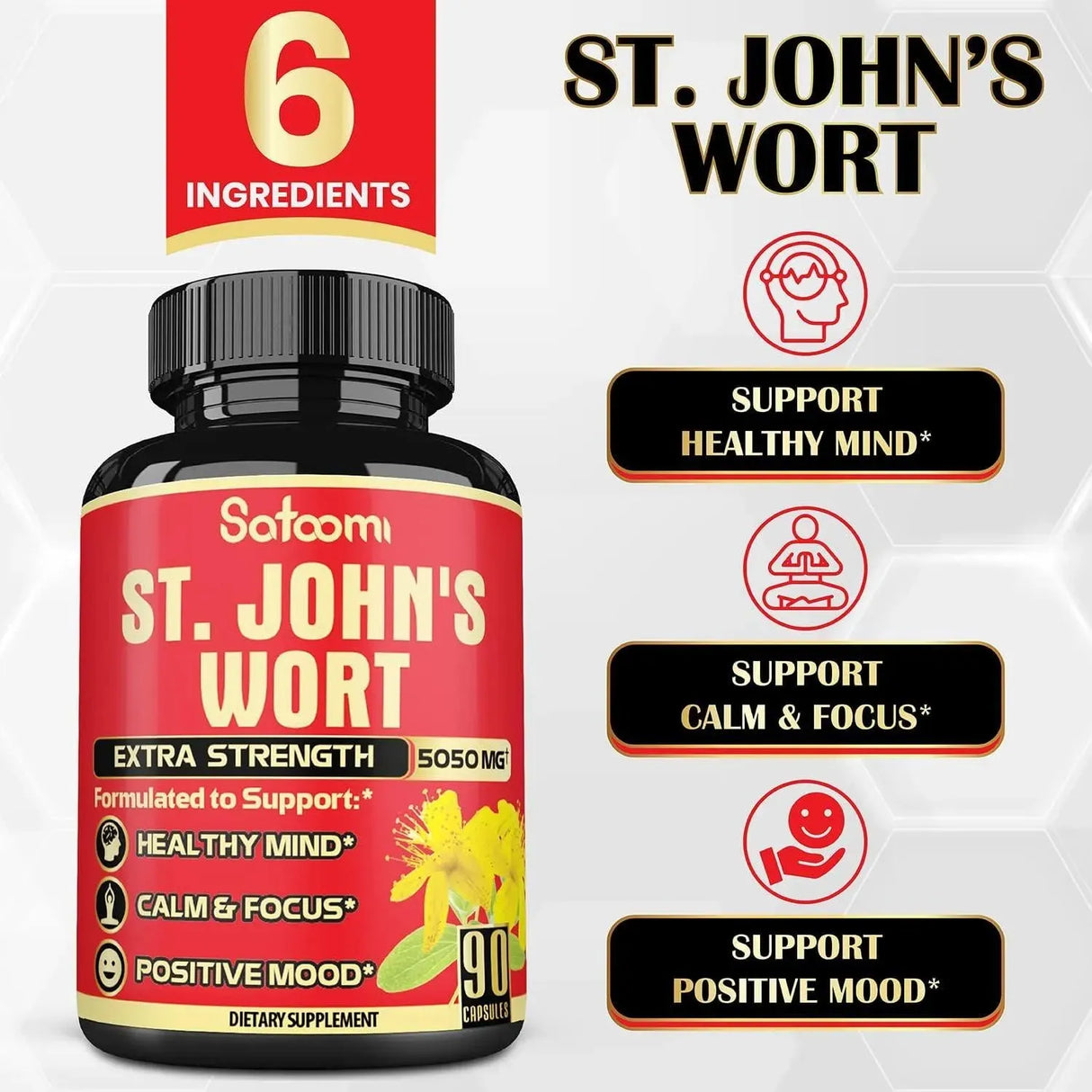SATOOMI - Satoomi St. John's Wort 5050Mg. 90 Capsulas - The Red Vitamin MX - Suplementos Alimenticios - {{ shop.shopifyCountryName }}