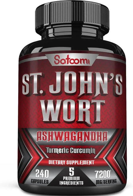 SATOOMI - Satoomi St. John's Wort 7200Mg. 5 Herbs with Ashwagandha, Turmeric & Black Pepper 240 Capsulas - The Red Vitamin MX - Suplementos Alimenticios - {{ shop.shopifyCountryName }}