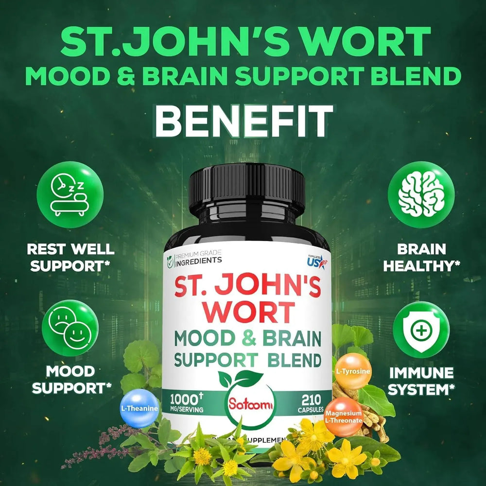 SATOOMI - Satoomi St Johns Wort 1000Mg. 210 Capsulas - The Red Vitamin MX - Suplementos Alimenticios - {{ shop.shopifyCountryName }}