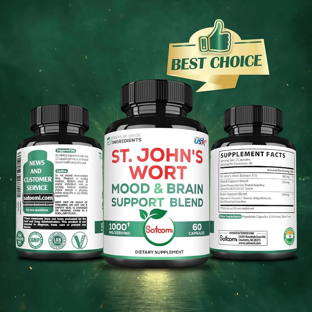 SATOOMI - Satoomi St Johns Wort 1000Mg. 60 Capsulas - The Red Vitamin MX - Suplementos Alimenticios - {{ shop.shopifyCountryName }}