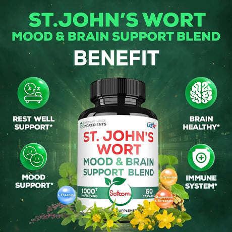 SATOOMI - Satoomi St Johns Wort 1000Mg. 60 Capsulas - The Red Vitamin MX - Suplementos Alimenticios - {{ shop.shopifyCountryName }}