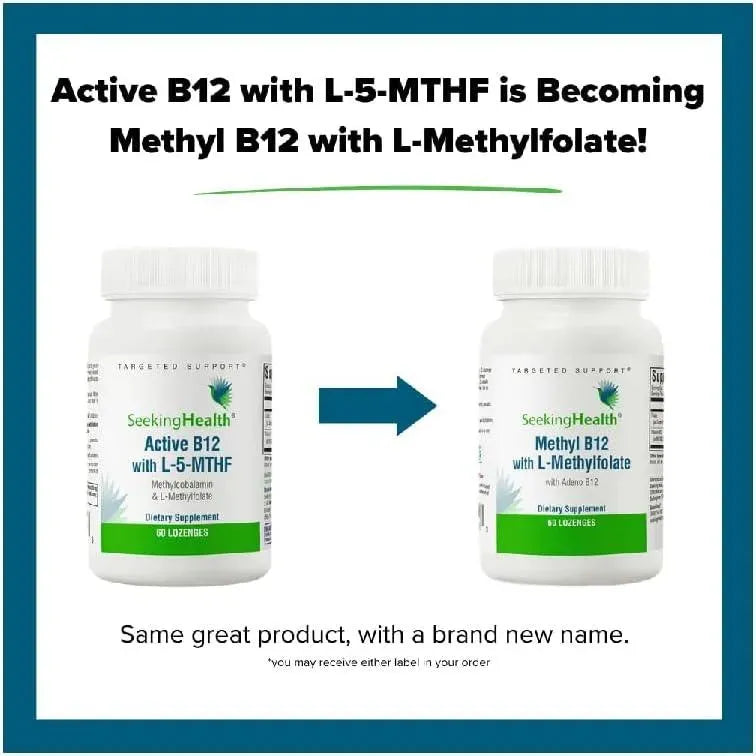 SEEKING HEALTH - Seeking Health Methyl B12 with L-Methylfolate 60 Tabletas - The Red Vitamin MX - Suplementos Alimenticios - {{ shop.shopifyCountryName }}