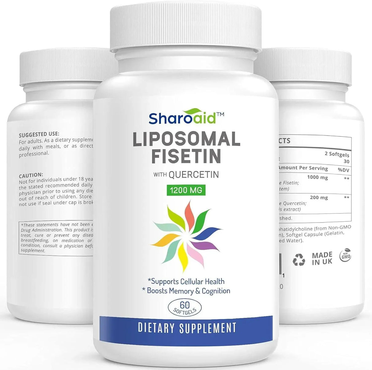 SHAROAID - Sharoaid Liposomal Fisetin with Quercetin 1200Mg. 60 Capsulas - The Red Vitamin MX - Suplementos Alimenticios - {{ shop.shopifyCountryName }}