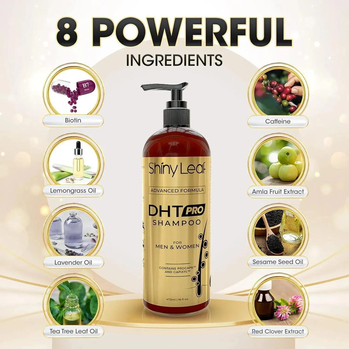 SHINY LEAF - Shiny Leaf DHT Pro Shampoo Advanced Formula with Procapil and Capixyl 473Ml. - The Red Vitamin MX - Shampoo Para Cabello - {{ shop.shopifyCountryName }}