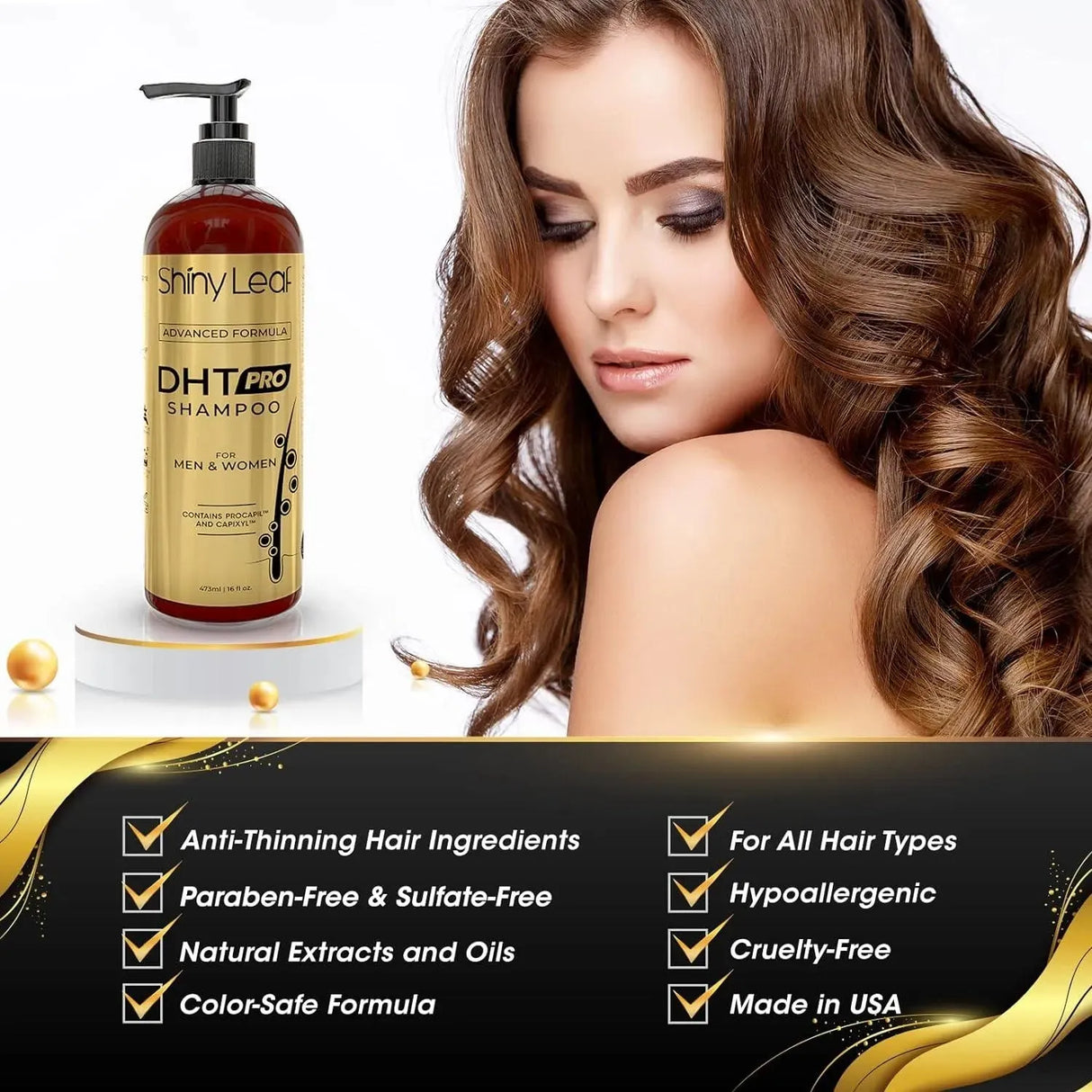 SHINY LEAF - Shiny Leaf DHT Pro Shampoo Advanced Formula with Procapil and Capixyl 473Ml. - The Red Vitamin MX - Shampoo Para Cabello - {{ shop.shopifyCountryName }}