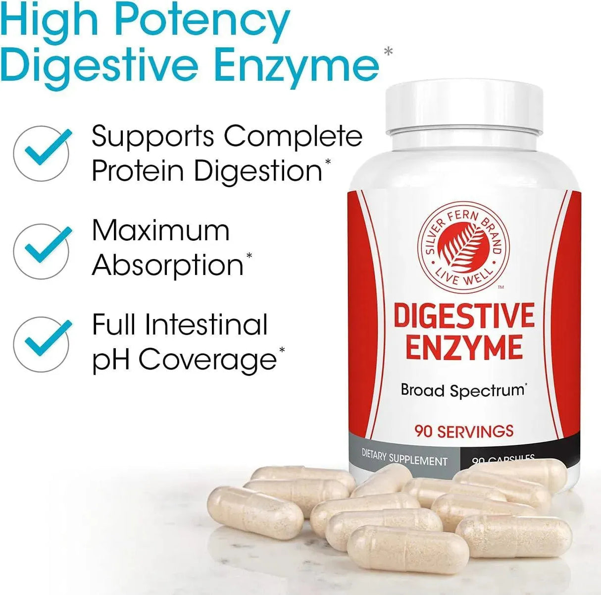 SILVER FERN - Silver Fern Brand Ultimate Digestive Enzyme 90 Capsulas - The Red Vitamin MX - Suplementos Alimenticios - {{ shop.shopifyCountryName }}