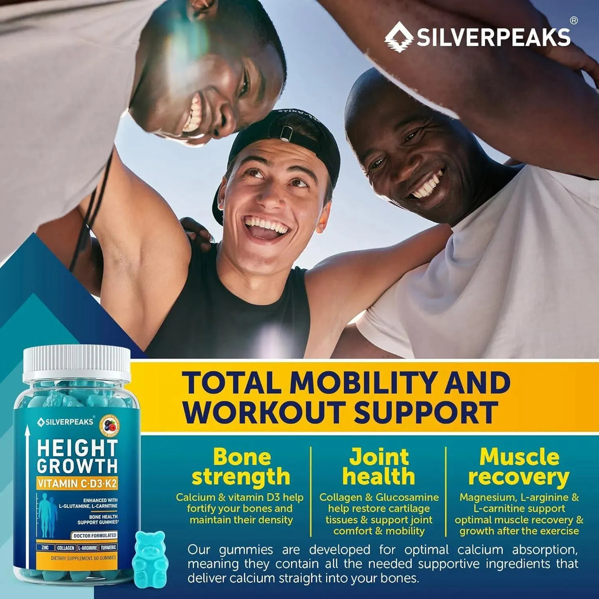 SILVERPEAKS - Silver Peaks Height Growth Maximizer Gummies 60 Gomitas - The Red Vitamin MX - Suplementos Alimenticios - {{ shop.shopifyCountryName }}