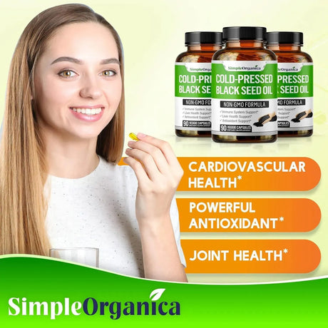 SIMPLE ORGANICA - Simple Organica Black Seed Oil 1000Mg. 90 Capsulas - The Red Vitamin MX - Suplementos Alimenticios - {{ shop.shopifyCountryName }}