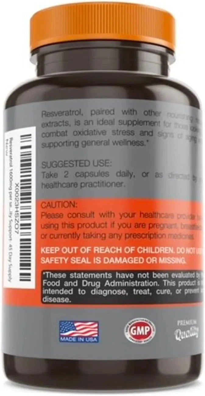 SIMPLE ORGANICS - Simple-Organics Resveratrol 1600Mg. 90 Capsulas - The Red Vitamin MX - Suplementos Alimenticios - {{ shop.shopifyCountryName }}