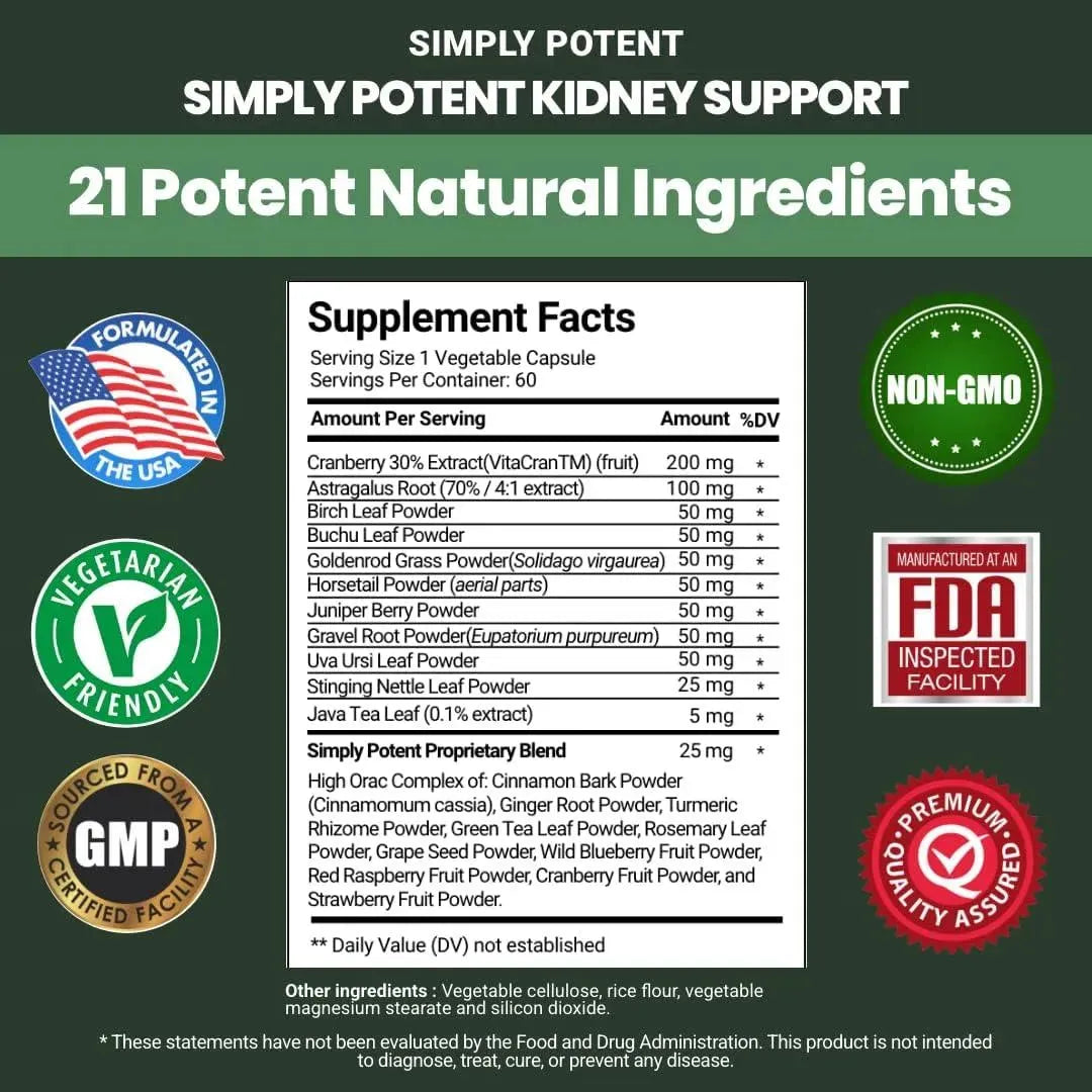 SIMPLY POTENT - Simply Potent Kidney Support 60 Capsulas - The Red Vitamin MX - Suplementos Alimenticios - {{ shop.shopifyCountryName }}