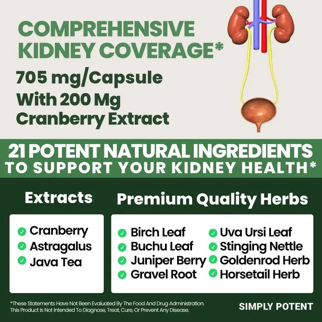 SIMPLY POTENT - Simply Potent Kidney Support 60 Capsulas - The Red Vitamin MX - Suplementos Alimenticios - {{ shop.shopifyCountryName }}