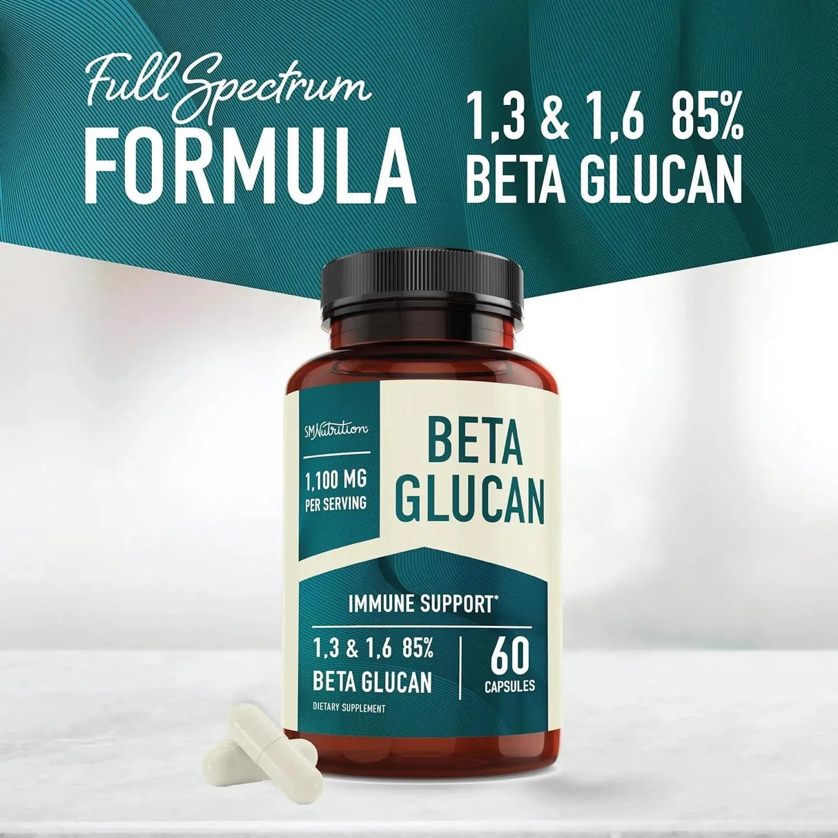 SM Nutrition - SM Nutrition Beta Glucan 1100Mg. 60 Capsulas - The Red Vitamin MX - Suplementos Alimenticios - {{ shop.shopifyCountryName }}