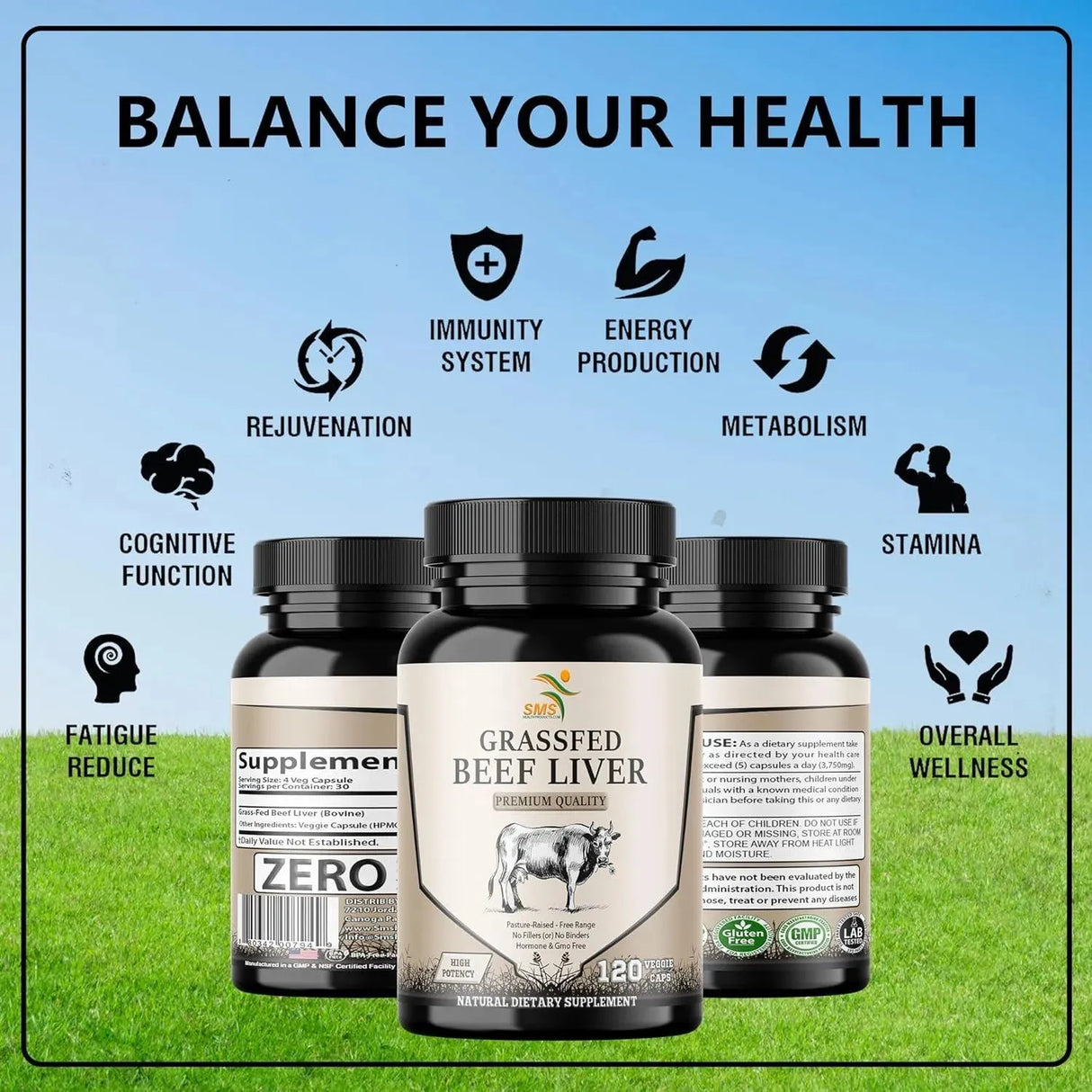 SMS - SMS Grass Fed Desiccated Beef Liver 750Mg. 120 Capsulas - The Red Vitamin MX - Suplementos Alimenticios - {{ shop.shopifyCountryName }}