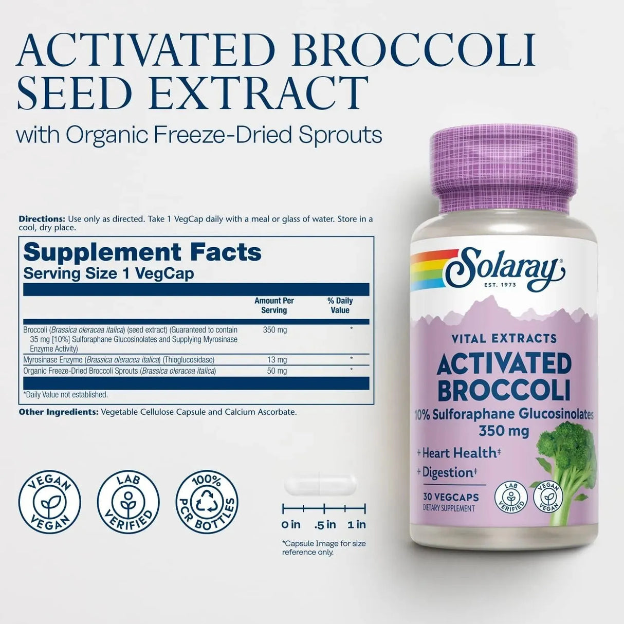 SOLARAY - SOLARAY Activated Broccoli Sulforaphane Glucosinolates 30 Capsulas - The Red Vitamin MX - Suplementos Alimenticios - {{ shop.shopifyCountryName }}