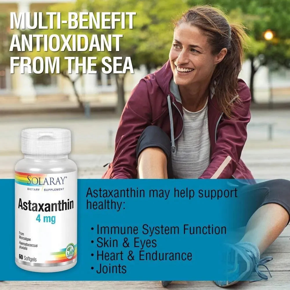 SOLARAY - Solaray Astaxanthin 4Mg. 60 Capsulas Blandas - The Red Vitamin MX - Suplementos Alimenticios - {{ shop.shopifyCountryName }}