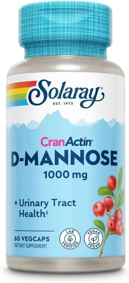 SOLARAY - Solaray D-Mannose with CranActin Cranberry Supplement 60 Capsulas - The Red Vitamin MX - Suplementos Alimenticios - {{ shop.shopifyCountryName }}