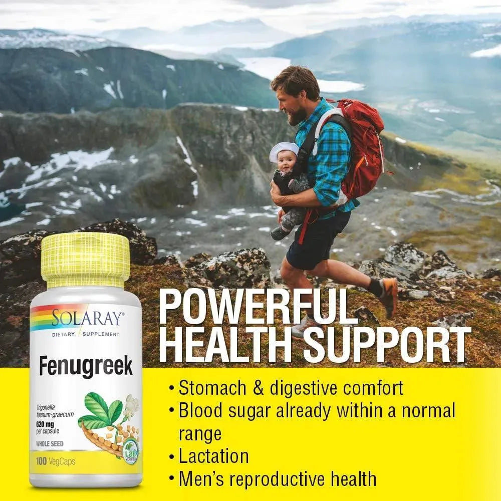 SOLARAY - Solaray Fenugreek Seed 620Mg. 100 Capsulas - The Red Vitamin MX - Suplementos Alimenticios - {{ shop.shopifyCountryName }}