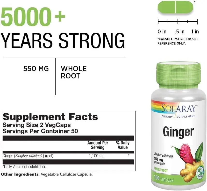 SOLARAY - SOLARAY Ginger Root 1100Mg. 100 Capsulas - The Red Vitamin MX - Suplementos Alimenticios - {{ shop.shopifyCountryName }}