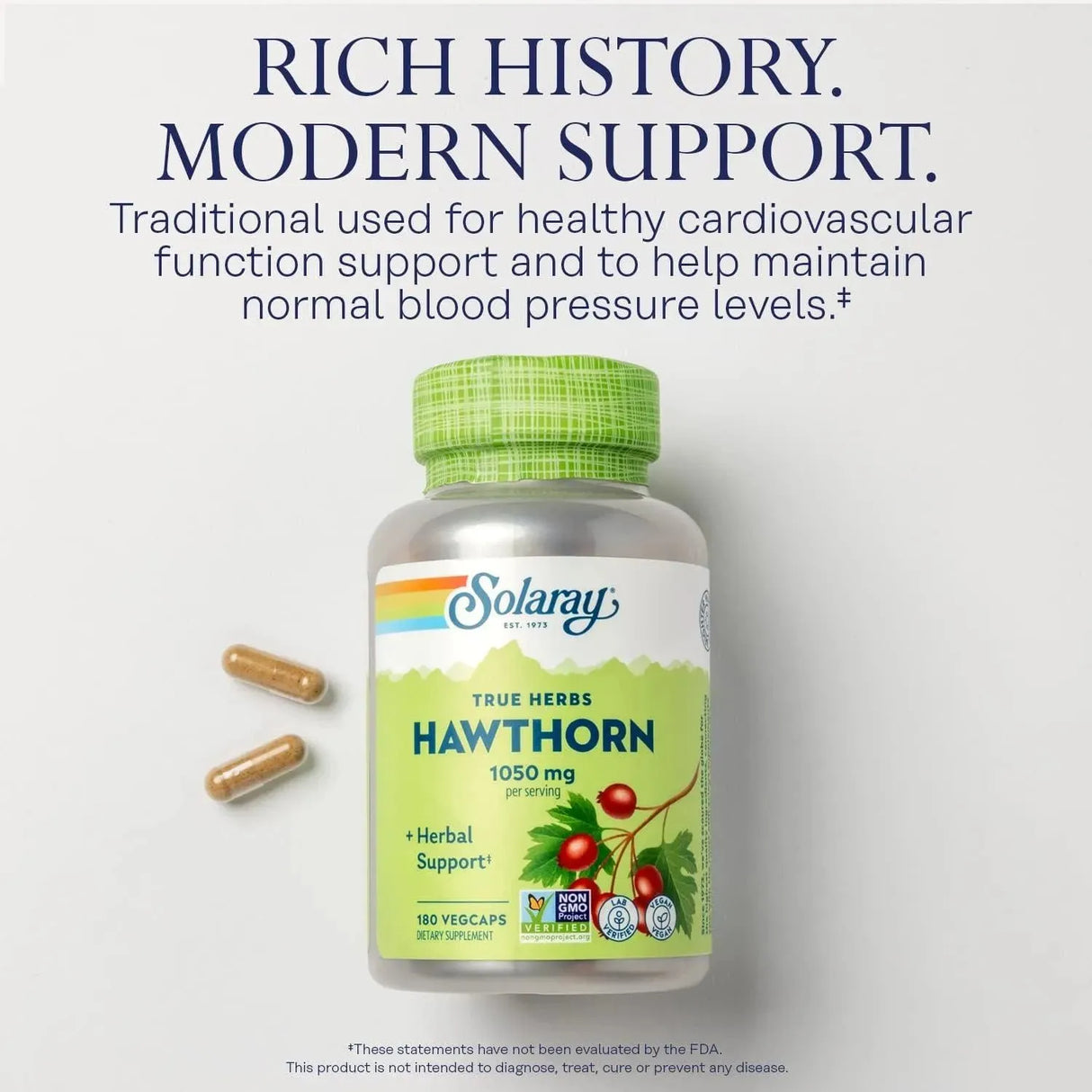 SOLARAY - Solaray Hawthorn Berry 1050Mg. 180 Capsulas - The Red Vitamin MX - Suplementos Alimenticios - {{ shop.shopifyCountryName }}