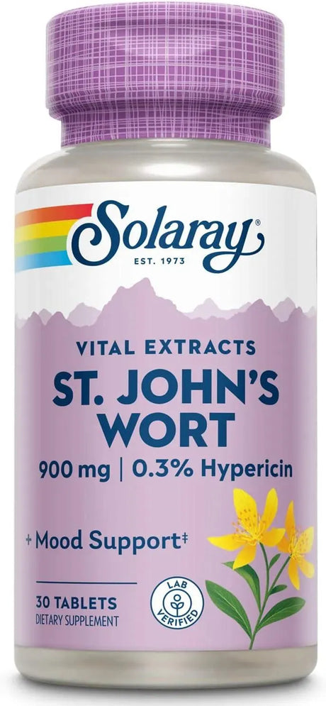 SOLARAY - SOLARAY St John's Wort 900Mg. 30 Tabletas - The Red Vitamin MX - Suplementos Alimenticios - {{ shop.shopifyCountryName }}