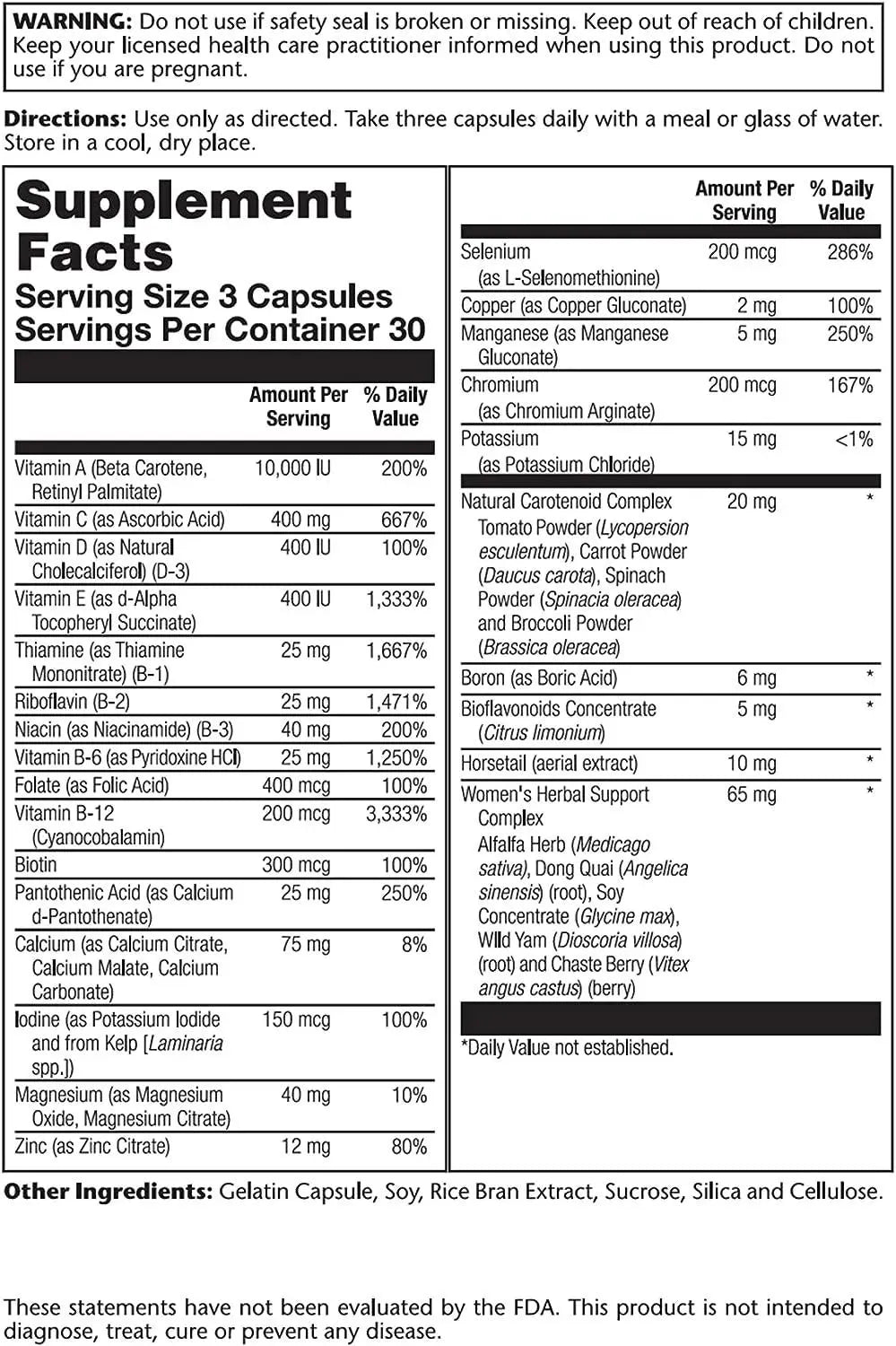 SOLARAY - Solaray Women's Golden MultiVitamin 90 Capsulas - The Red Vitamin MX - Suplementos Alimenticios - {{ shop.shopifyCountryName }}