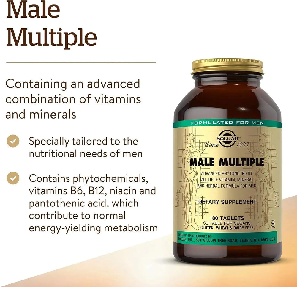 SOLGAR - Solgar Male Multiple 180 Tabletas - The Red Vitamin MX - Suplementos Alimenticios - {{ shop.shopifyCountryName }}