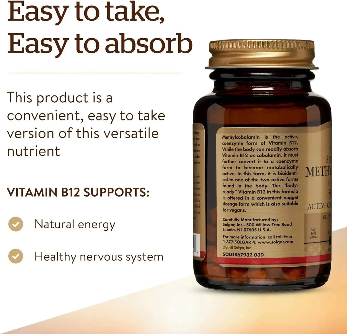 SOLGAR - Solgar Methylcobalamin Vitamin B12 5000mcg 60 Tabletas - The Red Vitamin MX - Suplementos Alimenticios - {{ shop.shopifyCountryName }}